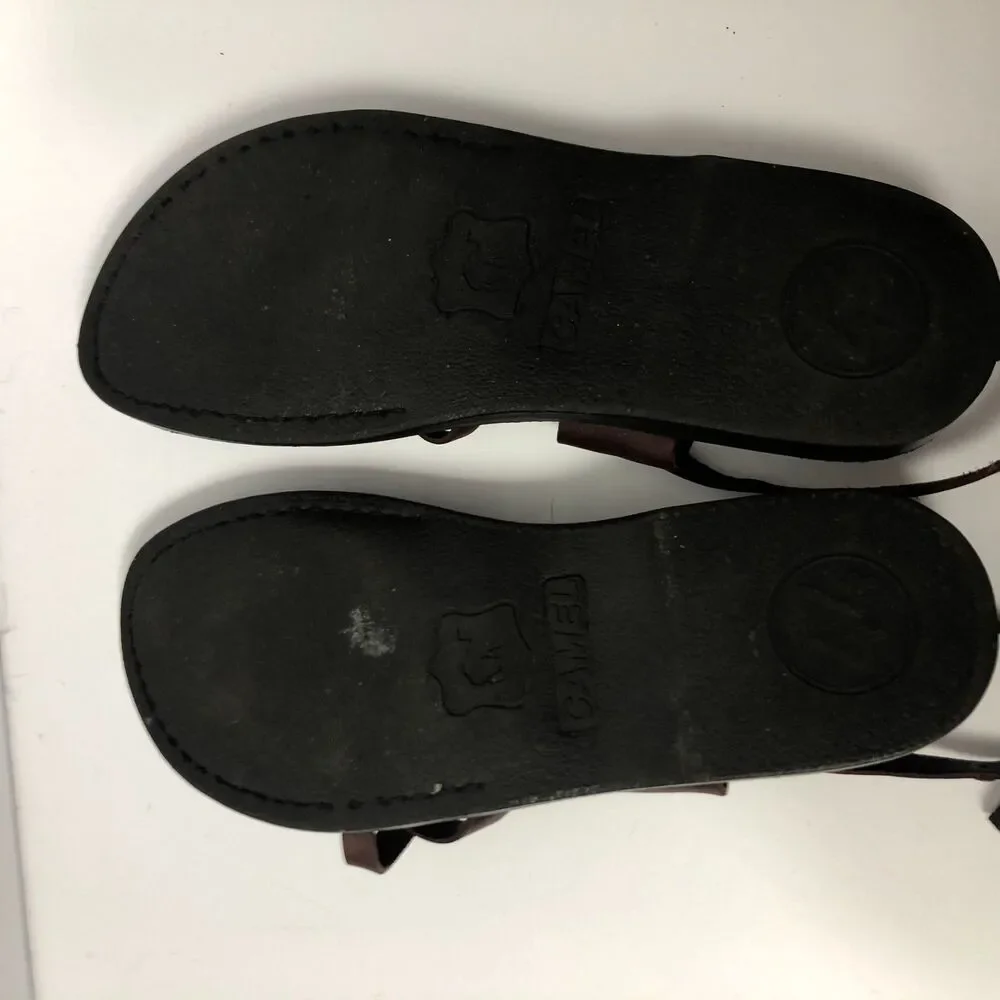 Camel Classic Style Original Leather Biblical Jesus Sandals Jerusalem Size 44